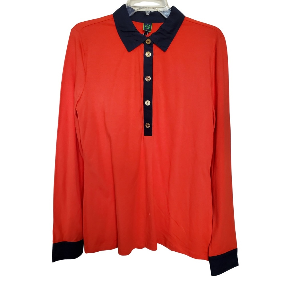 NWT C. Wonder Cotton Long Sleeve Collared Accent Blouse